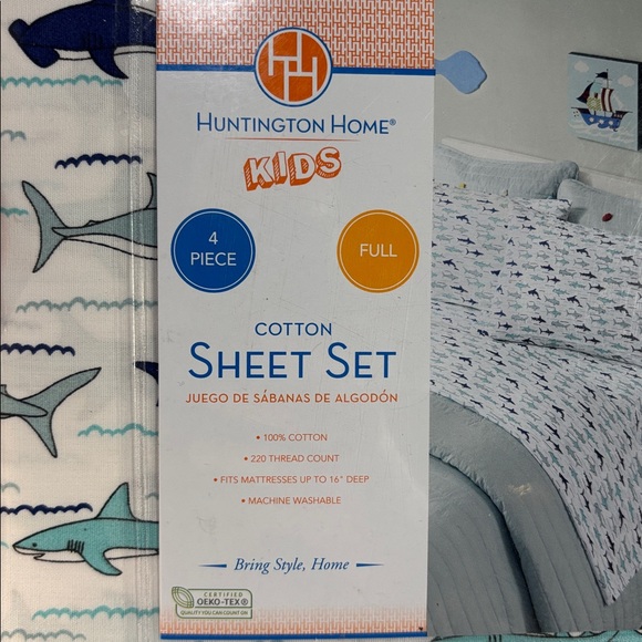 Huntington Home Kids Shark Sheet Set Full - Picture 2 of 6